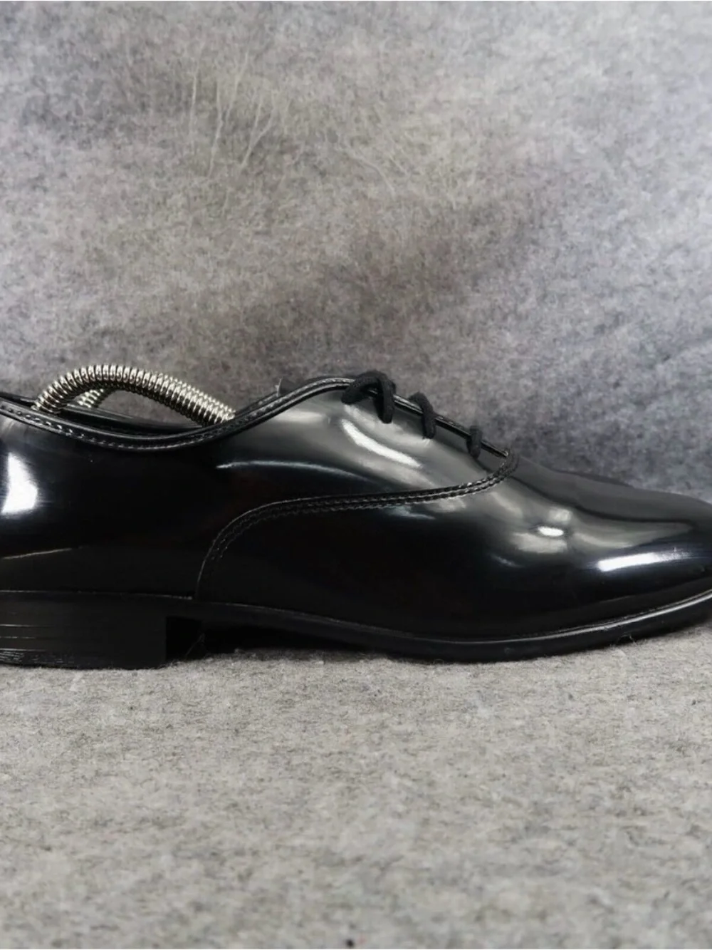 Barclay Shoes Mens 8.5 Oxford Patent Formal Classic Event Dressy Black Lace Up